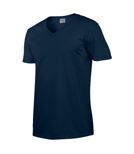 Gildan Unisex Adult Softstyle V Neck T-Shirt (Navy)