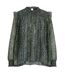Womens/ladies Floral High-neck Long-sleeved Blouse Multicoloured Boss-2