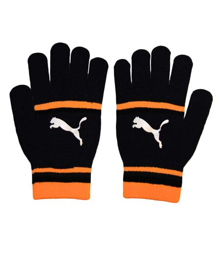Puma Womens/Ladies Striped Gloves (Black/Coral)