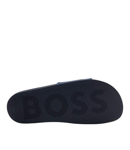 Womens/ladies Kirk Logo Sliders Dark Blue Hugo Boss