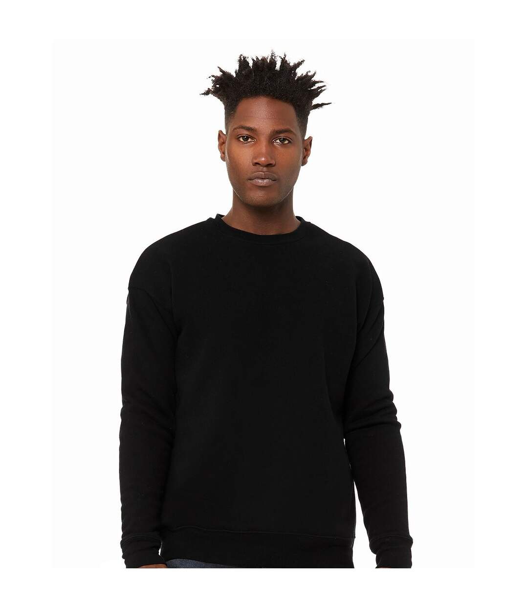 Unisex Adult Sponge Fleece Drop Shoulder Sweatshirt Dtg Black Bella + Canvas-1