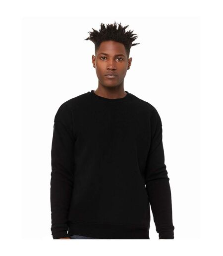 Unisex Adult Sponge Fleece Drop Shoulder Sweatshirt Dtg Black Bella + Canvas