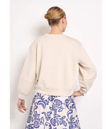 Sweat court col rond en maille douce