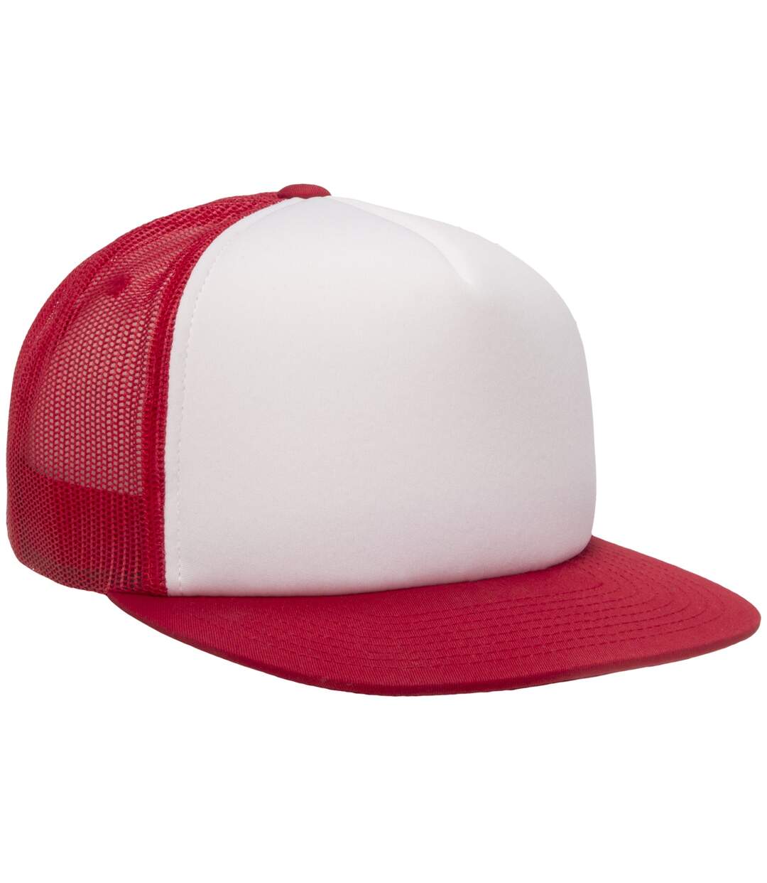 Casquette trucker blanc / rouge Yupoong-4