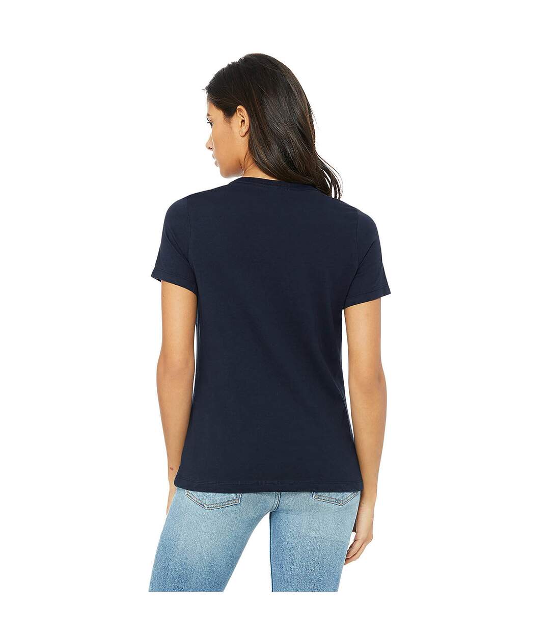 Womens/ladies Jersey Short-sleeved T-shirt Navy Bella + Canvas-2