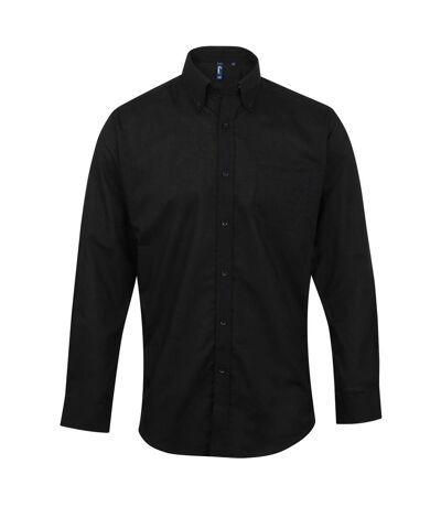 Premier Mens Signature Oxford Long Sleeve Work Shirt (Black) - UTRW2816