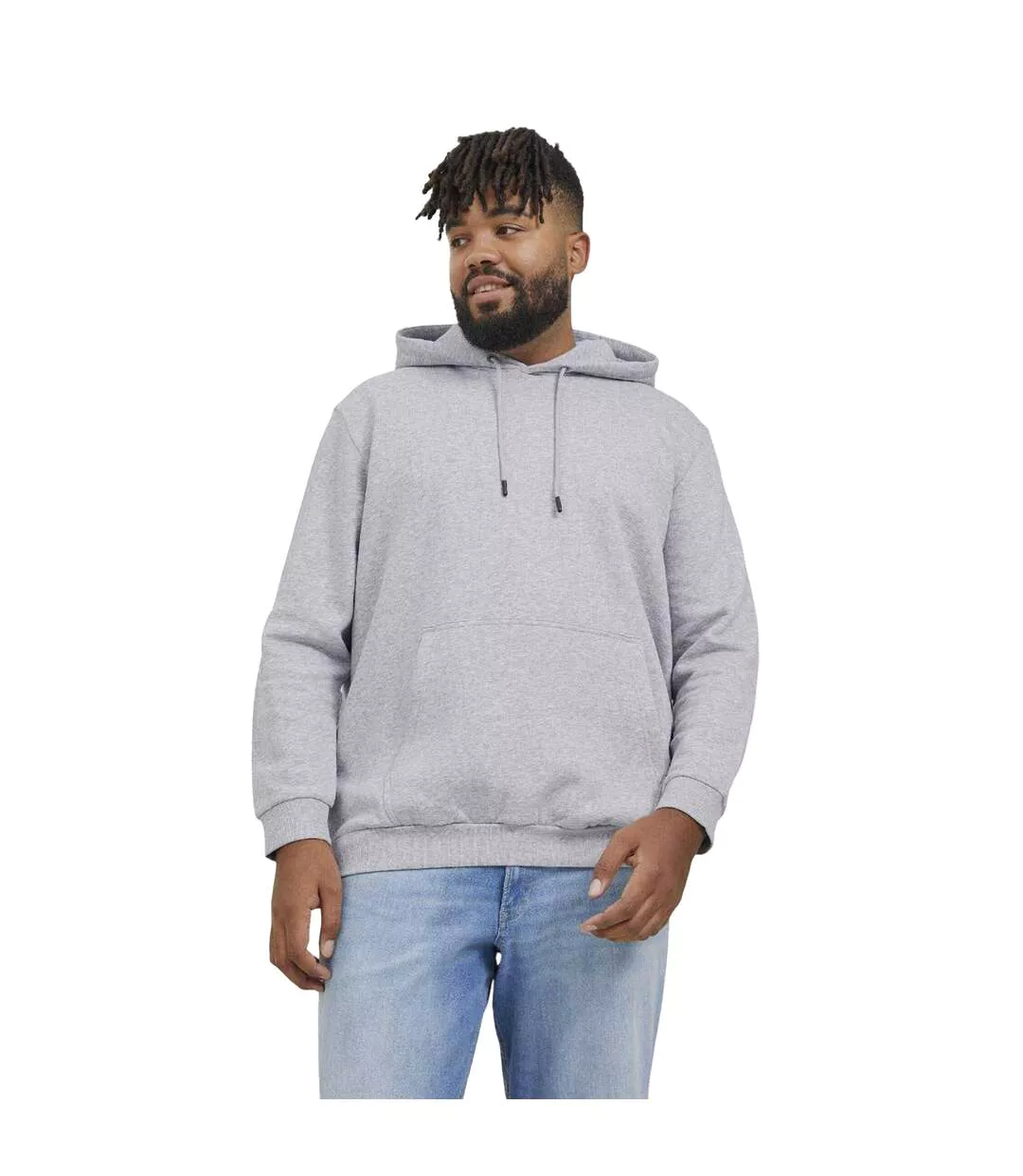Mens Bradley Plus Hoodie Grey Jack And Jones-2