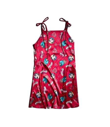 Robe Courte Motif/style Tatouage Femme Rouge Labyrinth