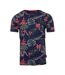 T-shirt marine/rouge homme la maison blaggio fleur - 3xl-1