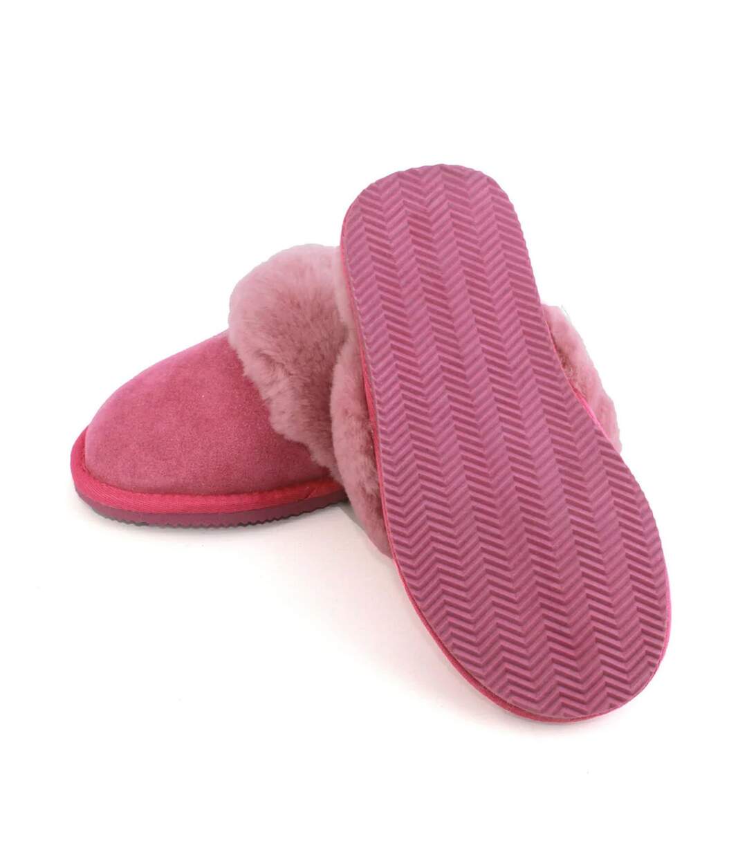 Womens/ladies grace sheepskin slippers pink Eastern Counties Leather-2