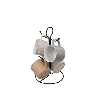 Lot de 4 Mugs sur Rack Léo 14cl Multicolore