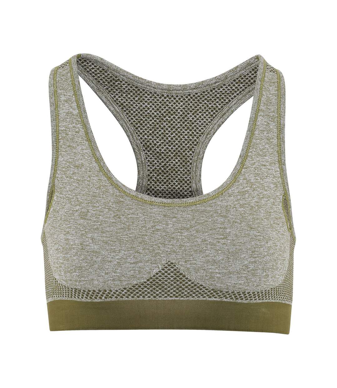 Womens/ladies seamless 3d fit multi sport sculpt bra olive green TriDri-1