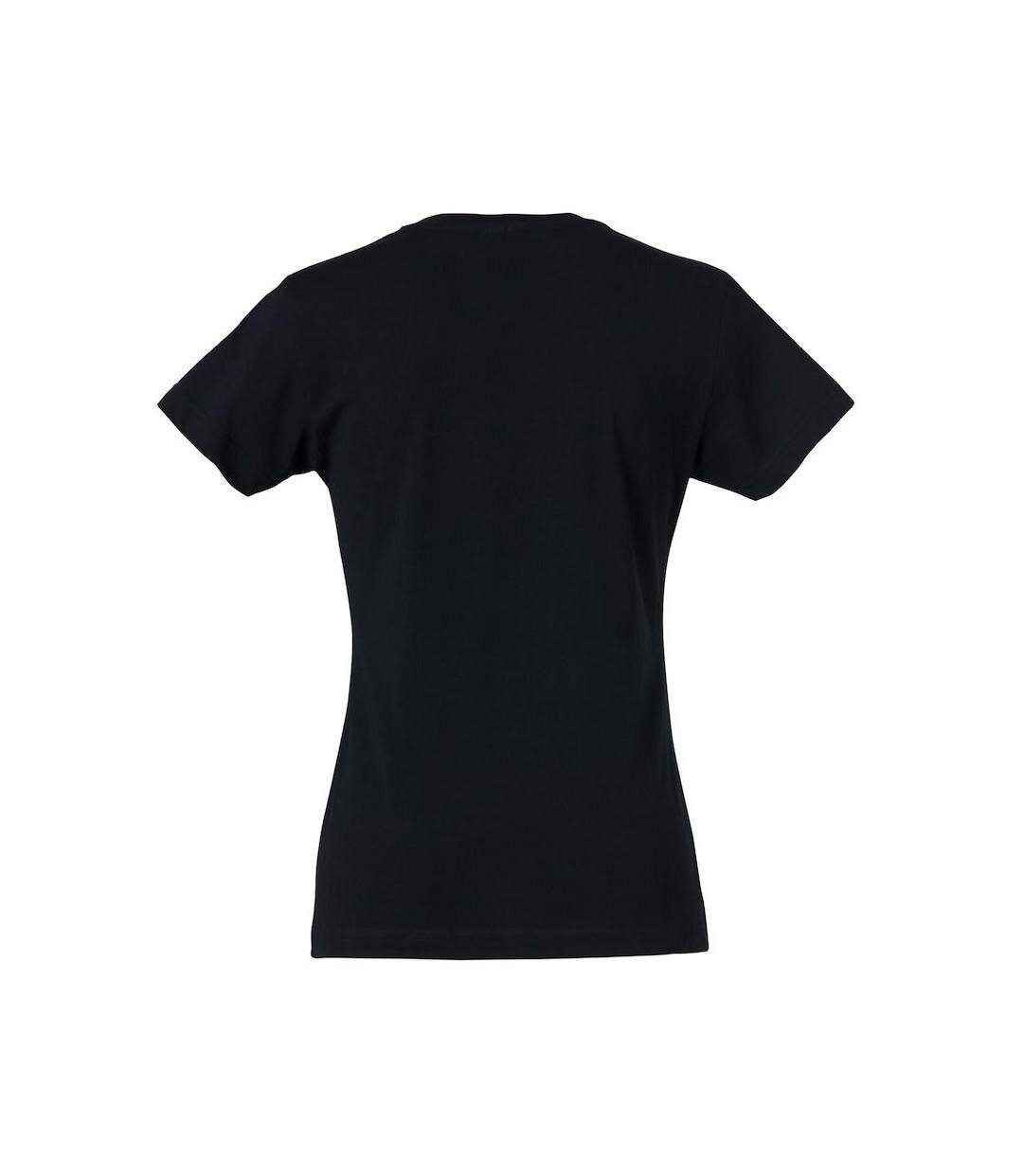 Womens/ladies Plain T-shirt Black Clique-2