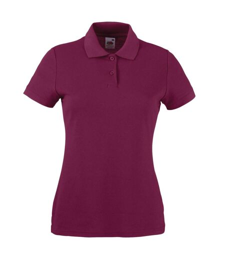 Fruit Of The Loom Womens Lady-Fit 65/35 Short Sleeve Polo Shirt (Burgundy)