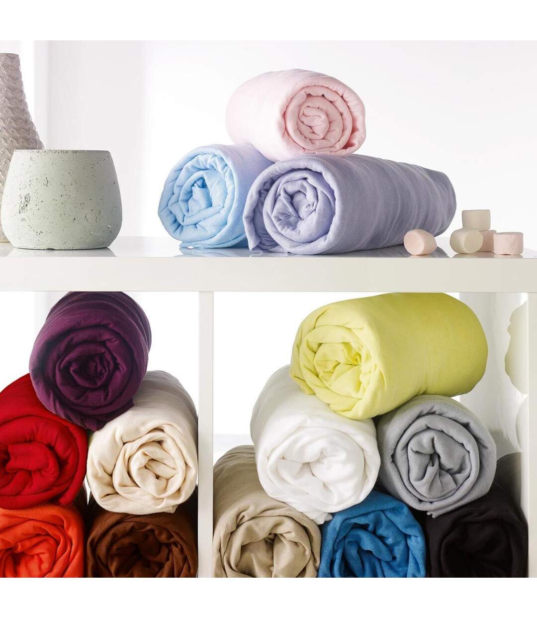 Drap Housse Jersy 160x200cm Rose Dragée-5