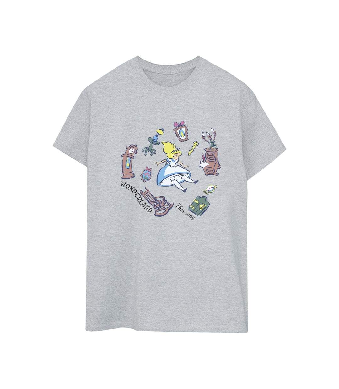 Disney - T-shirt ALICE IN WONDERLAND FALLING - Femme (Gris sportif) - UTBI8865-1