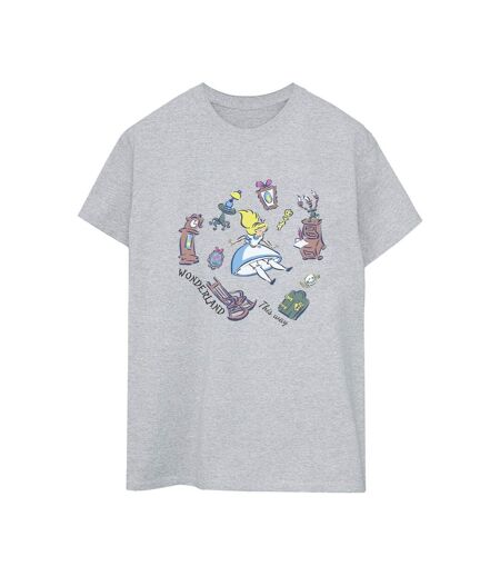 Disney - T-shirt ALICE IN WONDERLAND FALLING - Femme (Gris sportif) - UTBI8865