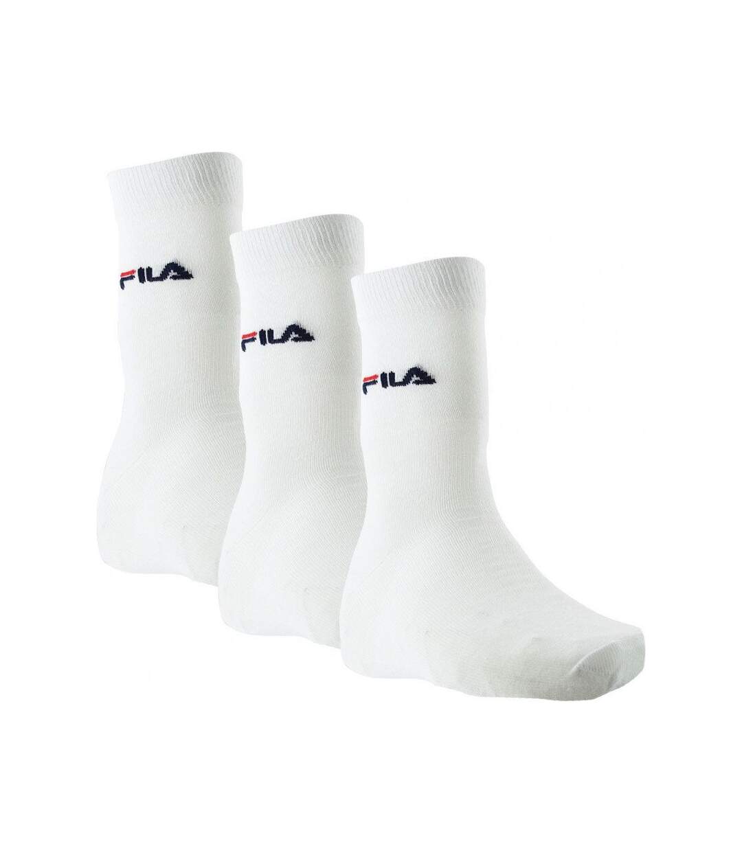 FILA Lot de 3 paires de Chaussettes Homme Coton FINES Blanc