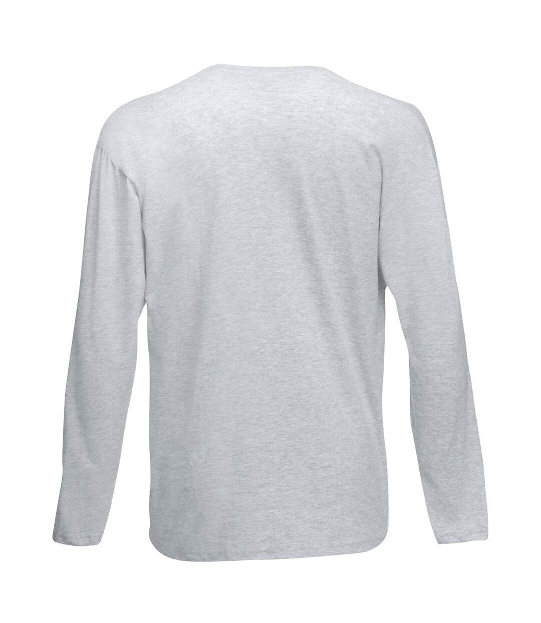 Mens Value Long Sleeve Casual T-Shirt (Grey Marl) - UTBC3902-2