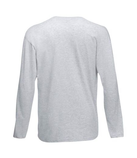 Mens Value Long Sleeve Casual T-Shirt (Gray Marl)