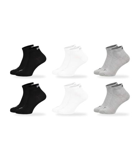 PUMA Chaussettes Mixte Quarter Pack 6 Paires (Lot) - Coton Doux