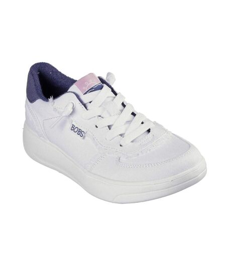 Womens/ladies Skipper Hi Canvas Trainers White Skechers