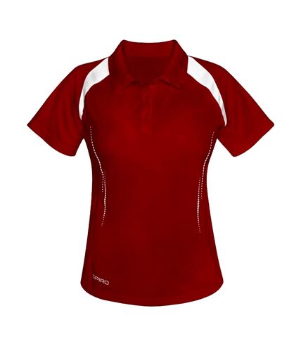 Spiro Womens/Ladies Sports Team Spirit Performance Polo Shirt (Red/White) - UTRW1469