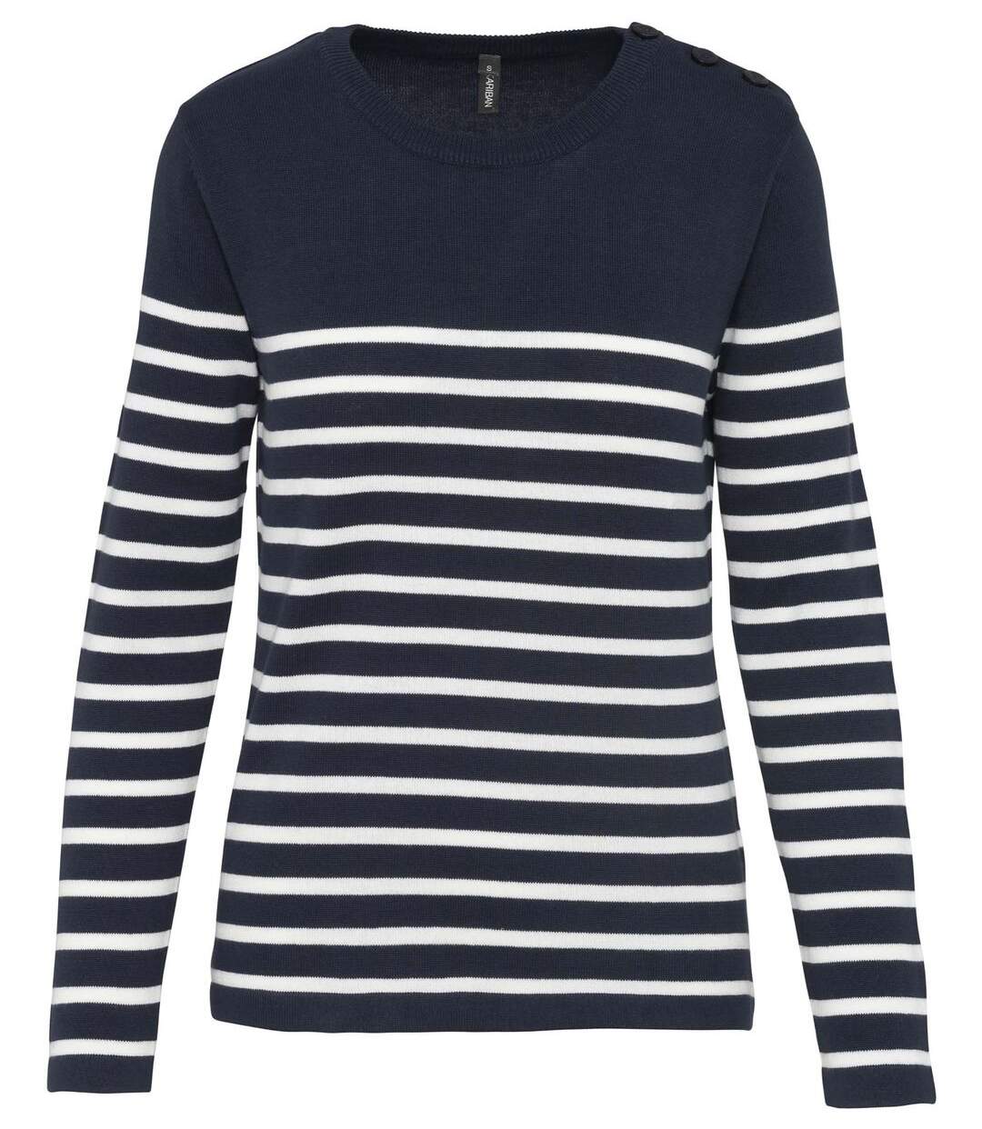 Pull marin marinière femme - K990 - bleu marine