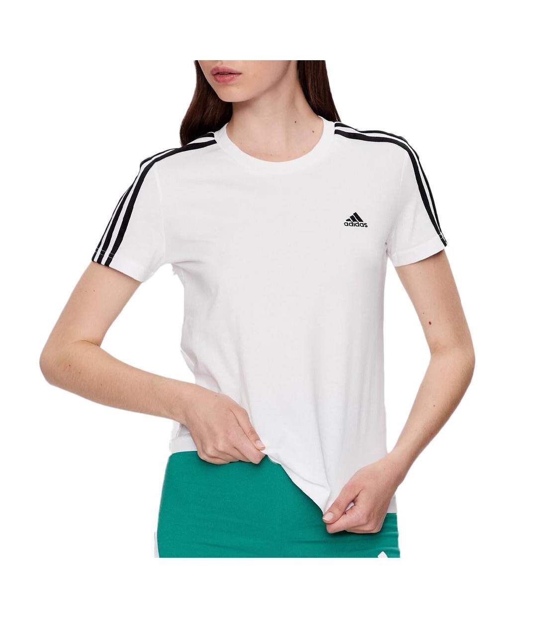 T-shirt blanc/noir femme adidas gl0783-1