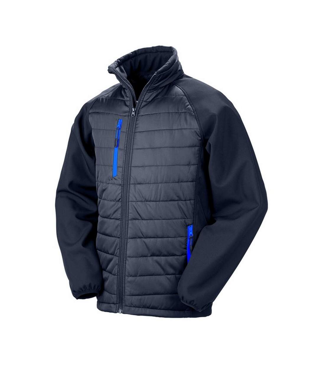 Unisex adult compass softshell padded jacket navy/royal blue Result-1