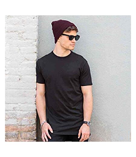 Skinnifit Mens Longline Dipped Hem T-Shirt (Black)