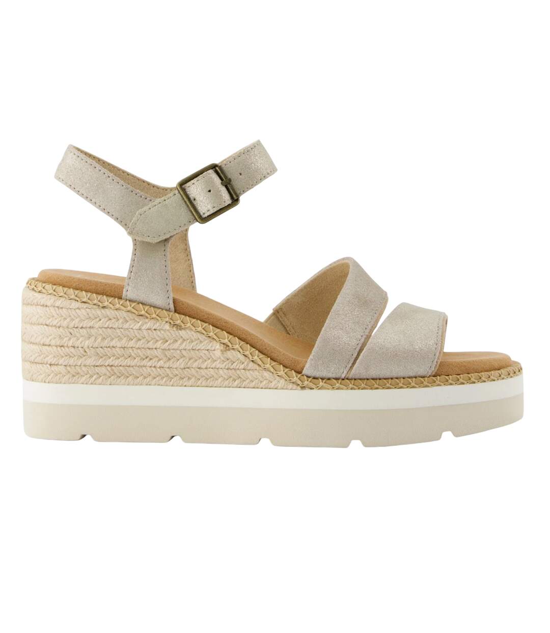 Womens/ladies Vegan Sandals Champagne Toms-3