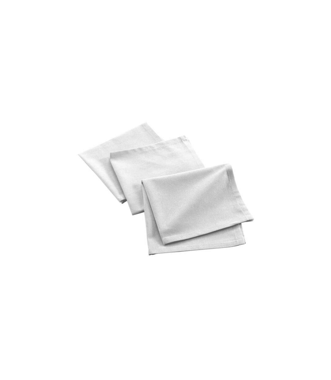 Lot de 3 Serviettes de Table Mistral 40x40cm Blanc