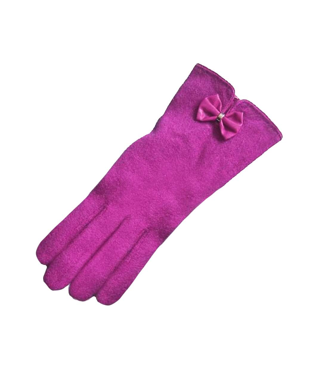 Eastern Counties - Gants en cuir et laine mélangée pour femmes (Fuchsia) - UTEL175