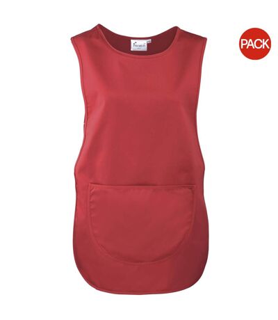 Premier Ladies/Womens Pocket Tabard / Workwear (Pack of 2) (Red) (UTRW7031)