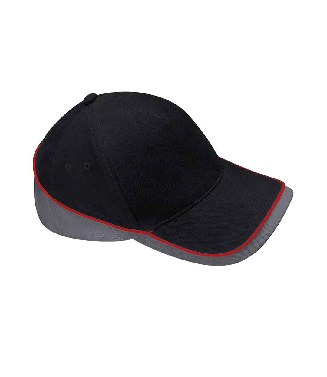 Casquette Teamwear Competition Noir Graphite Rouge Classique Beechfield-1