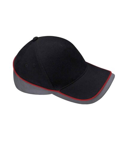 Casquette teamwear competition noir / graphite / rouge classique Beechfield