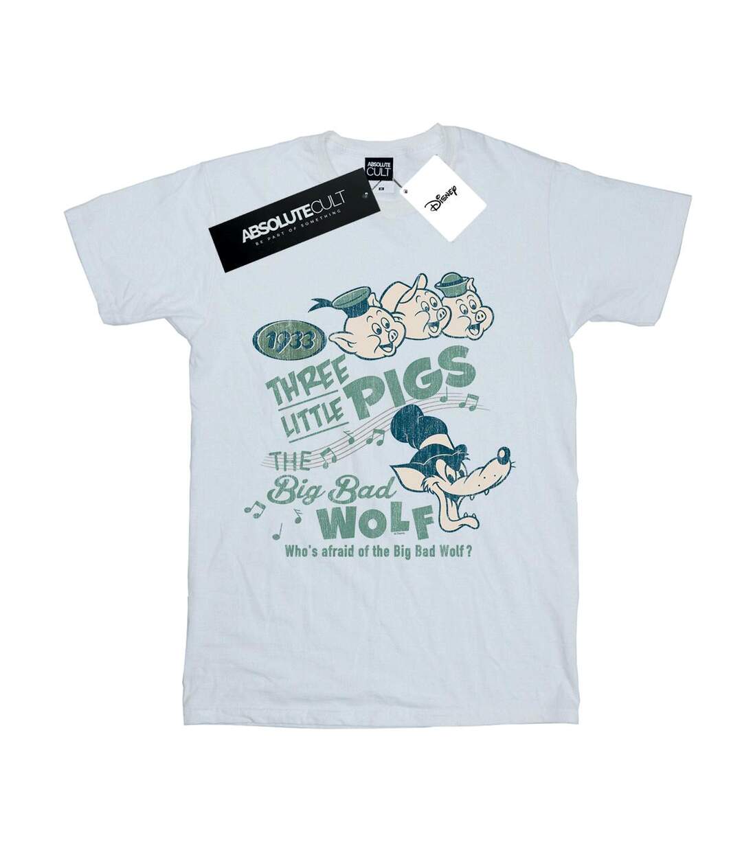 Disney - T-shirt THREE LITTLE PIGS WHO'S AFRAID OF THE BIG BAD WOLF - Femme (Blanc) - UTBI17709-1
