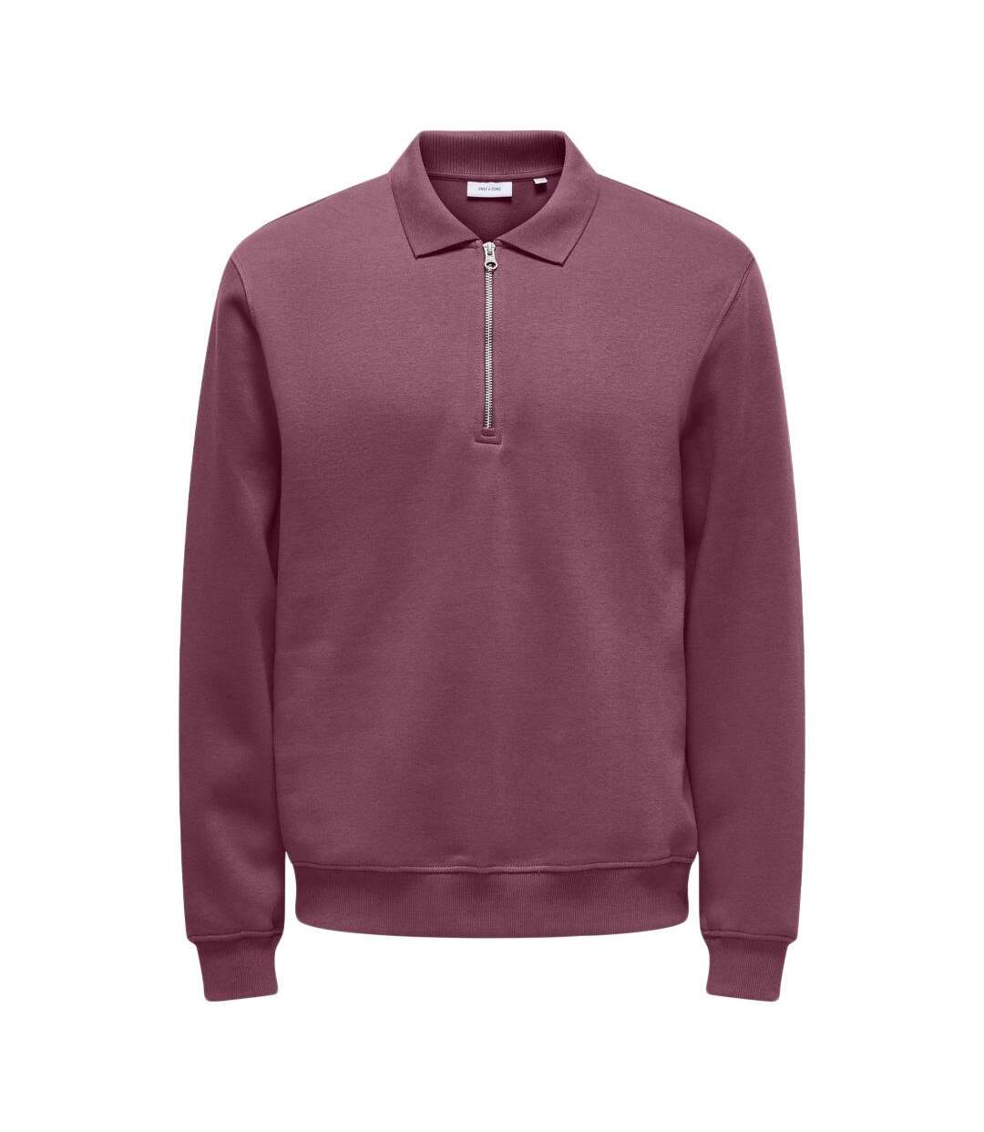 Sweat 1/2 bordeaux homme only & sons abbott - l-3