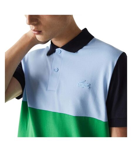 Polo homme vert / noir / bleu Lacoste