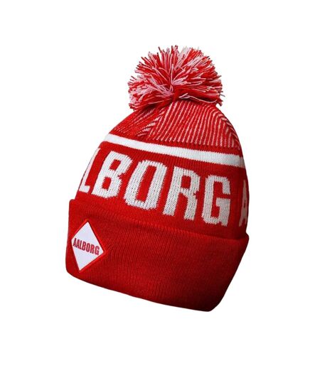Unisex Adult Aalborg Knitted Beanie Red White Team
