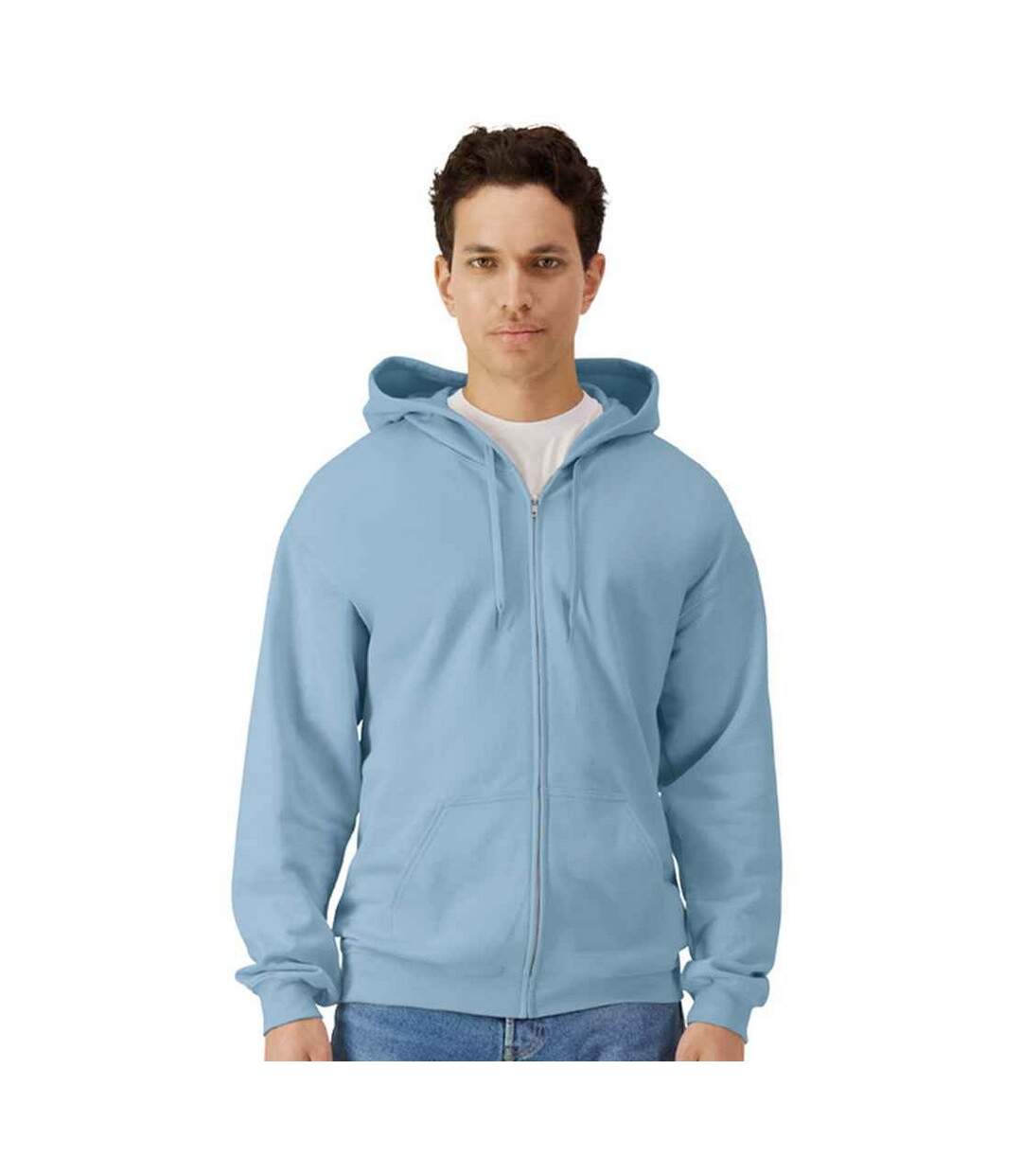 Veste à capuche homme bleu de gris Gildan-1