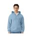 Mens midweight soft touch full zip hoodie stone blue Gildan