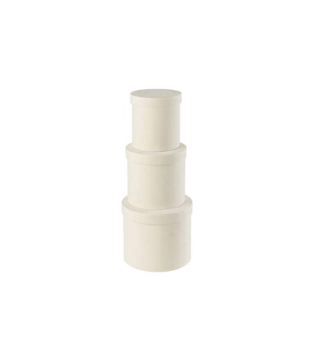 Lot de 3 Boîtes de Rangement Rondes Vaughn 27cm Blanc