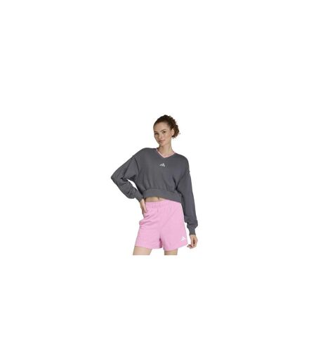 Womens/ladies Drop Shoulder Crop Sweatshirt Grey Adidas