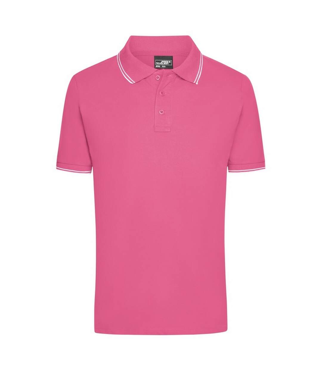 Polo Homme Rose Blanc James And Nicholson-1