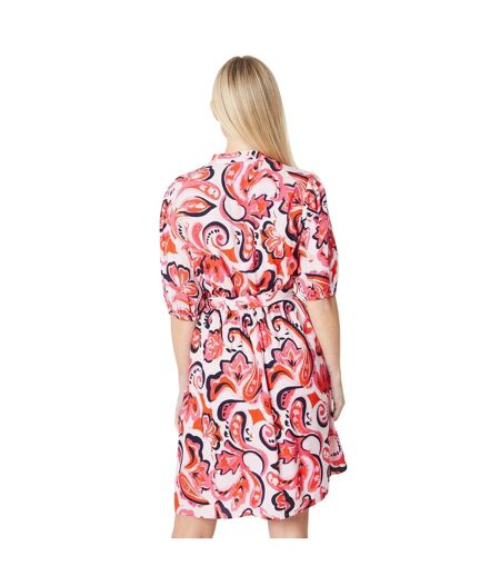 Womens/ladies Paisley Petite Puff Sleeve Mini Dress Pink Principles