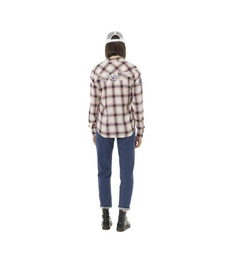 Chemise femme à carreaux tissés avec patch et broderies Stud Vondutch