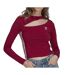 T-Shirt manches longues bordeaux femme adidas cut-1