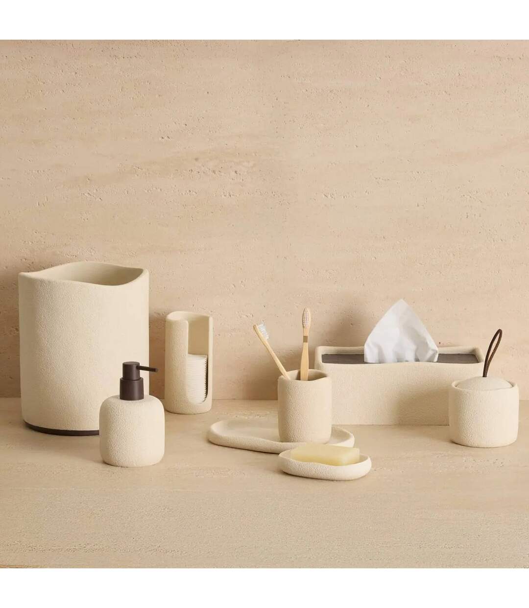 Boîte à Mouchoirs en Résine Olea 25cm Beige-3